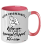 Appraisal Support Technician Mug Never Underestimate A Woman Who Is Also An Appraisal Support Tech Coffee Cup Two Tone Pink 11oz