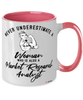 Market Research Analyst Mug Never Underestimate A Woman Who Is Also A Market Research Analyst Coffee Cup Two Tone Pink 11oz