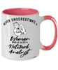 Network Analyst Mug Never Underestimate A Woman Who Is Also A Network Analyst Coffee Cup Two Tone Pink 11oz