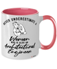 Architectural Engineer Mug Never Underestimate A Woman Who Is Also An Architectural Engineer Coffee Cup Two Tone Pink 11oz