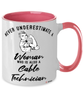 Cable Technician Mug Never Underestimate A Woman Who Is Also A Cable Tech Coffee Cup Two Tone Pink 11oz