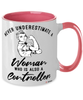 Controller Mug Never Underestimate A Woman Who Is Also A Controller Coffee Cup Two Tone Pink 11oz