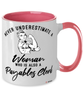 Payables Clerk Mug Never Underestimate A Woman Who Is Also A Payables Clerk Coffee Cup Two Tone Pink 11oz