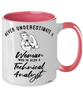 Technical Analyst Mug Never Underestimate A Woman Who Is Also A Technical Analyst Coffee Cup Two Tone Pink 11oz