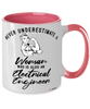 Electrical Engineer Mug Never Underestimate A Woman Who Is Also An Electrical Engineer Coffee Cup Two Tone Pink 11oz