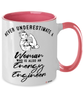 Energy Engineer Mug Never Underestimate A Woman Who Is Also An Energy Engineer Coffee Cup Two Tone Pink 11oz