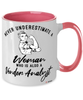 Vendor Analyst Mug Never Underestimate A Woman Who Is Also A Vendor Analyst Coffee Cup Two Tone Pink 11oz