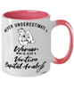 Venture Capital Analyst Mug Never Underestimate A Woman Who Is Also A Venture Capital Analyst Coffee Cup Two Tone Pink 11oz