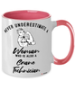 Crane Technician Mug Never Underestimate A Woman Who Is Also A Crane Tech Coffee Cup Two Tone Pink 11oz