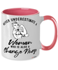 Charge Nurse Mug Never Underestimate A Woman Who Is Also A Charge Nurse Coffee Cup Two Tone Pink 11oz