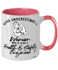 Health Safety Engineer Mug Never Underestimate A Woman Who Is Also A Health Safety Engineer Coffee Cup Two Tone Pink 11oz