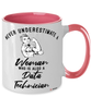 Data Technician Mug Never Underestimate A Woman Who Is Also A Data Tech Coffee Cup Two Tone Pink 11oz