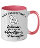 Advertising Manager Mug Never Underestimate A Woman Who Is Also An Advertising Manager Coffee Cup Two Tone Pink 11oz