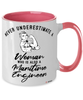 Maritime Engineer Mug Never Underestimate A Woman Who Is Also A Maritime Engineer Coffee Cup Two Tone Pink 11oz