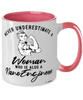 NanoEngineer Mug Never Underestimate A Woman Who Is Also A NanoEngineer Coffee Cup Two Tone Pink 11oz