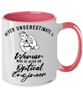 Optical Engineer Mug Never Underestimate A Woman Who Is Also An Optical Engineer Coffee Cup Two Tone Pink 11oz