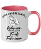 Fuels Technician Mug Never Underestimate A Woman Who Is Also A Fuels Tech Coffee Cup Two Tone Pink 11oz
