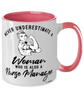Nurse Manager Mug Never Underestimate A Woman Who Is Also A Nurse Manager Coffee Cup Two Tone Pink 11oz
