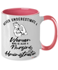 Nursing Administrator Mug Never Underestimate A Woman Who Is Also A Nursing Administrator Coffee Cup Two Tone Pink 11oz