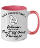 Front Of House Manager Mug Never Underestimate A Woman Who Is Also A Front Of House Manager Coffee Cup Two Tone Pink 11oz