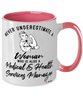 Medical Health Services Manager Mug Never Underestimate A Woman Who Is Also A Medical Health Services Manager Coffee Cup Two Tone Pink 11oz