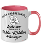 Public Relations Manager Mug Never Underestimate A Woman Who Is Also A PR Manager Coffee Cup Two Tone Pink 11oz