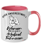 Medical Technician Mug Never Underestimate A Woman Who Is Also A Medical Tech Coffee Cup Two Tone Pink 11oz
