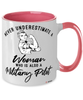 Military Pilot Mug Never Underestimate A Woman Who Is Also A Military Pilot Coffee Cup Two Tone Pink 11oz