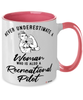 Recreational Pilot Mug Never Underestimate A Woman Who Is Also A Recreational Pilot Coffee Cup Two Tone Pink 11oz