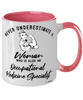 Occupational Medicine Specialist Mug Never Underestimate A Woman Who Is Also An Occupational Medicine Specialist Coffee Cup Two Tone Pink 11oz