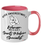 Sports Medicine Specialist Mug Never Underestimate A Woman Who Is Also A Sports Medicine Specialist Coffee Cup Two Tone Pink 11oz