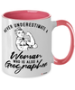 Geographer Mug Never Underestimate A Woman Who Is Also A Geographer Coffee Cup Two Tone Pink 11oz