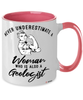 Geologist Mug Never Underestimate A Woman Who Is Also A Geologist Coffee Cup Two Tone Pink 11oz