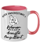 Acoustic Consultant Mug Never Underestimate A Woman Who Is Also An Acoustic Consultant Coffee Cup Two Tone Pink 11oz