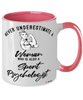 Sport Psychologist Mug Never Underestimate A Woman Who Is Also A Sport Psychologist Coffee Cup Two Tone Pink 11oz