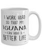 Funny Iguana Mug I Work Hard So That My Iguana Can Have A Better Life Coffee Cup 15oz White