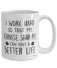 Funny Chinese Shar-Pei Dog Mug I Work Hard So That My Chinese Shar Pei Can Have A Better Life Coffee Cup 15oz White
