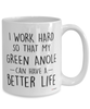 Funny Green Anole Mug I Work Hard So That My Green Anole Can Have A Better Life Coffee Cup 15oz White