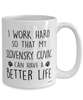 Funny Slovensky Cuvac Dog Mug I Work Hard So That My Slovensky Cuvac Can Have A Better Life Coffee Cup 15oz White
