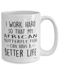 Funny African Butterfly Fish Mug I Work Hard So That My African Butterfly Fish Can Have A Better Life Coffee Cup 15oz White