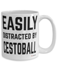 Funny Cestoball Mug Easily Distracted By Cestoball Coffee Cup 15oz White