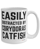 Funny Corydoras Catfish Mug Easily Distracted By Corydoras Catfish Coffee Cup 15oz White