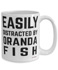 Funny Oranda Fish Mug Easily Distracted By Oranda Fish Coffee Cup 15oz White