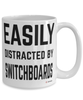 Funny Switchboard Operator Mug Easily Distracted By Switchboards Coffee Cup 15oz White