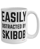 Funny Skibob Mug Easily Distracted By Skibob Coffee Cup 15oz White