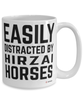 Funny Hirzai Horse Mug Easily Distracted By Hirzai Horses Coffee Cup 15oz White