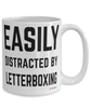 Funny Letterboxer Mug Easily Distracted By Letterboxing Coffee Cup 15oz White