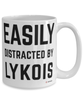 Funny Lykoi Cat Mug Easily Distracted By Lykois Coffee Cup 15oz White