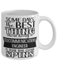 Funny Telecommunications Engineer Mug Some Days The Best Thing About Being A Telecom Engineer is Coffee Cup White