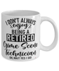 Funny Crime Scene Technician Mug I Dont Always Enjoy Being a Retired Crime Scene Tech Oh Wait Yes I Do Coffee Cup White